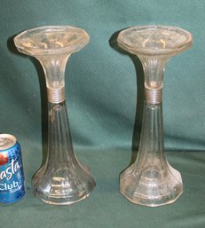 Pair Glass 12'H Shelf Supports   (392)