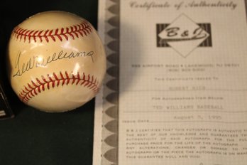 Signed Ted Williams Baseball W/COA(Unverified)  (392)