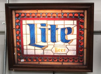 Framed Electric, Light Up 'Lite' Beer Ad, 21x16'  (394)