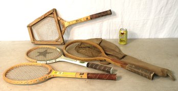 4 Old Tennis Rackets & One Canvas Case   (400)