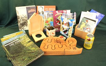 Misc. Lot - Wood Puzzle, Books, Greeting & Pop Up Greeting Cards, Sea Shells, More   (401)