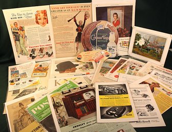 Assorted Vintage Magazine Tear Sheets & More Advertising Items   (402)