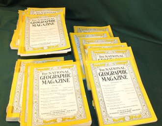20 Old National Geographic Magazines W/ Some Back Cover Coca Cola Ads, 1938-1958  (405)