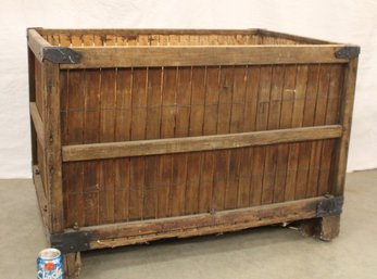 Antique Fruit Picker's Wood Field Box , 36x24x24'H (407)