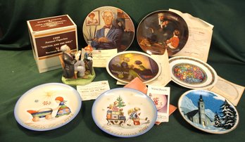 1980 Norman Rockwell Figure, 2 Rockwell Plates & Tribute, 2 Schmid Plates, More   (411)