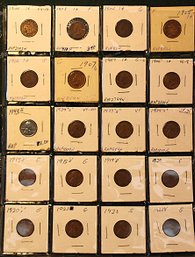 Group Of 8 Indian Head - 1904-1906, Steel 1943 & 11 Lincoln Pennies- 1939S-1923  (43)