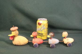 Antique Fisher Price Wooden Duck Pull Toy,  Missing Front Wheels And String, 12' LONG   (47)