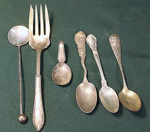 6 Pieces Antique Sterling Silver Flatware, 4.o2 Ozt.      (4)