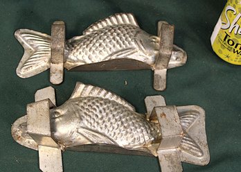 Antique  Metal Fish Chocolate(?) Mold, 9' Long    (4)