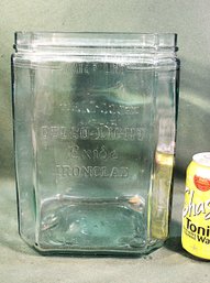 Antique Delco-Light Exide Ironclad Glass Battery Jar, 7x6x10.5'h  (56)