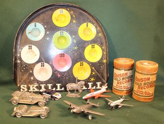 2 Pewter Car Replicas By Danbury Mint, 3 Toy Airplanes (One Hubley W/retractable Wheels), More   (65)