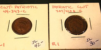 US 1863 Patriotic CWT 207/4104C & Patriotic CWT 49-343C Civil War Tokens   (65)