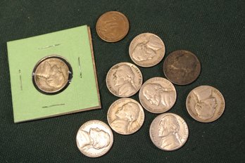 9 Nickels - 1939, '45, '48, 2@'49, '54, 2@1959 & 1945 Miss Hit & Frances Scott Key Comm Coin, SS Banner   (67)