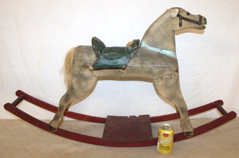 Child's Antique Wooden Rocking Horse, Circa 1890, 42x8x24'H  (68)