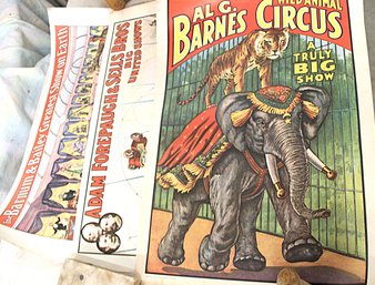 Vintage 3 Circus Posters, 1960s, 19x13'   (77)