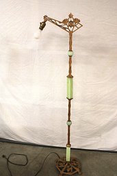 Antique Iron  Floor Lamp W/Onyx Sections, 60H   (78)