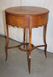 Unusual,  Delicate Antique 1900s Maple Parlor Table, 21Dx28H   (79)