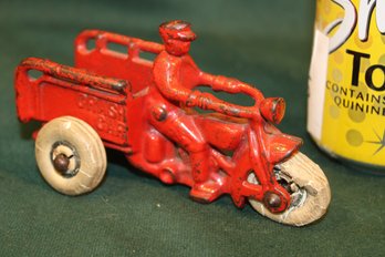 Hurley 'Crash Car' Toy Cast Iron Motorcycle, 1930s, 5x2x3.   (7)