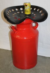 Antique Milk Can & Tractor Seat Stool, 27H    (80)