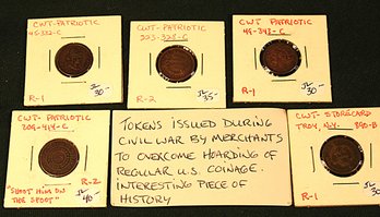 5 Antique Patriotic Civil War Tokens   (80)