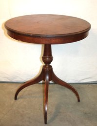 1900s Mahogany Parlor Table, Inlay On Legs, 24D, 27H (81)