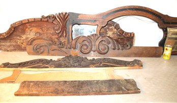 Antique 6 Oak Ornate Back Splashes - 30,34,45,48,50& 55 Long   (82)