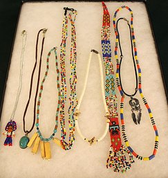 Vintage Costume Jewelry: 8 Necklaces - Beaded And More   (90)