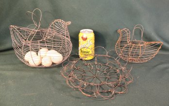 Antique 3 Wire Poultry Egg Baskets  (92)