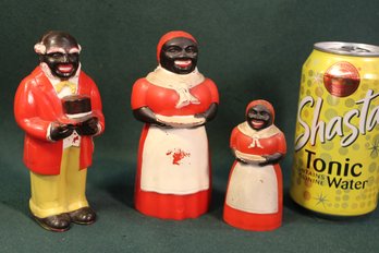 Vintage Plastic Black Americana 3 F&F Mold & Dye Works, Dayton, Ohio Shakers  (93)