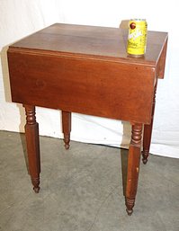 Antique Flame Mahogany Drop Side 2 Drawer Table, (ca 1880), 35x22x28H    (94)