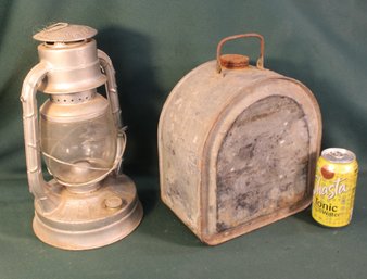 Vintage 14'H Dietz  Lantern & 9x5x11 Metal Fuel Container   (98)