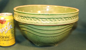 Antique Earthenware Green Glaze Bowl, 10'D  (9)