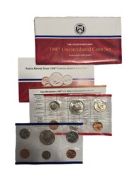 1987 US Mint Coin Set In Original Envelope And COA