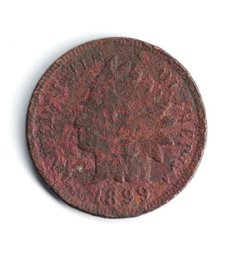 1899 American Indian Head Penny Small Cent Coin