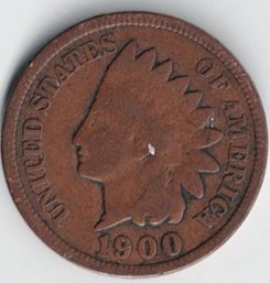 1900 American Indian Head Penny Small Cent Coin