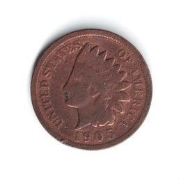 1905 American Indian Head Penny Small Cent Coin