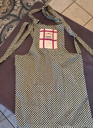 New 'Kitchen Goddess' Forest Green And Ivory Colored Checkered Apron