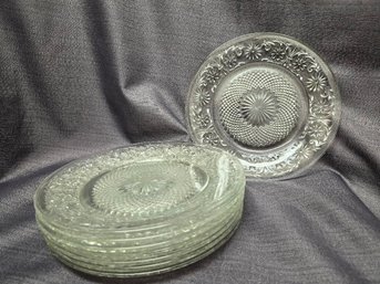 (8) Vintage Indiana Glass Salad Plates 'Daisy' Pattern Included In The 'Depression-era' Collection