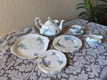 Vintage Royal Albert 'Forget Me Not' Fine Bone China Tea Set