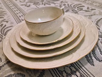 Vintage Rosenthal 'Classic' Germany 20-piece Dinnerware Set ~ Sanssouci Ivory-colored ~ 24k Gold Rimmed Edges