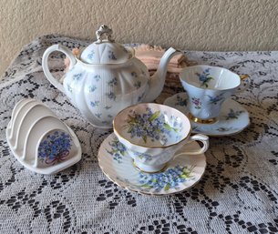 Vintage Royal Albert 'Blue Heaven' Teapot ~