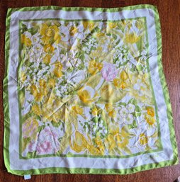 1970s Avon S.M. Kent Floral Burst Scarf Made In Japan