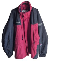 Men's High-performance Columbia Omni-Tech Waterproof Hooded Rain Jacket Windbreaker - Size XL