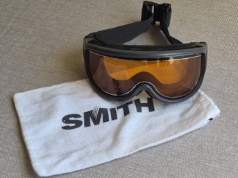 Vintage Smith Optics Classic Series Snow Ski Goggles With Storage Pouch Bag - Black & Orange
