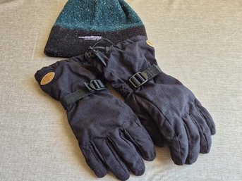 Men's Saranac Insulated Ski Gloves XL & Croakies Jackson Hole Beanie Winter Set