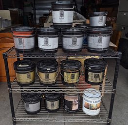 Multiple Faux Effects Paint Lot - VenetianGem, TextureCoat, O'Villa Plaster, SetCoat Finishes W/ Wire Rack