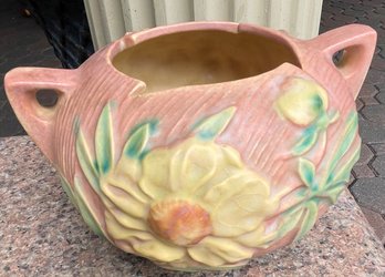 VINTAGE ROSEVILLE PEONY 427-4 PINK BOWL