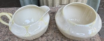 Belleek Sugar And Creamer