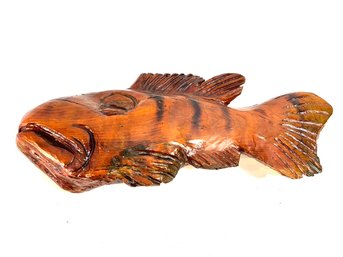 Vintage Large Primitive Artist Carved Fish