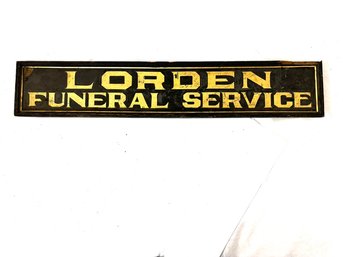 Vintage Wood Sign Lorden Funeral Service